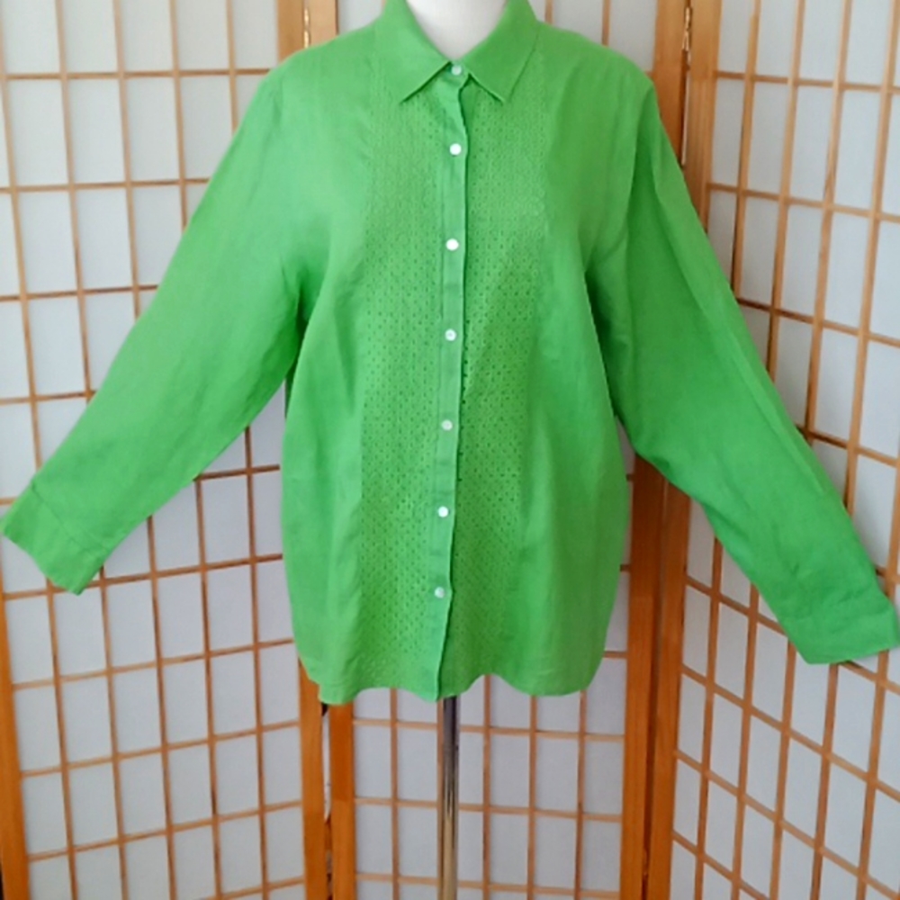 TALBOTS linen shirt sz XL